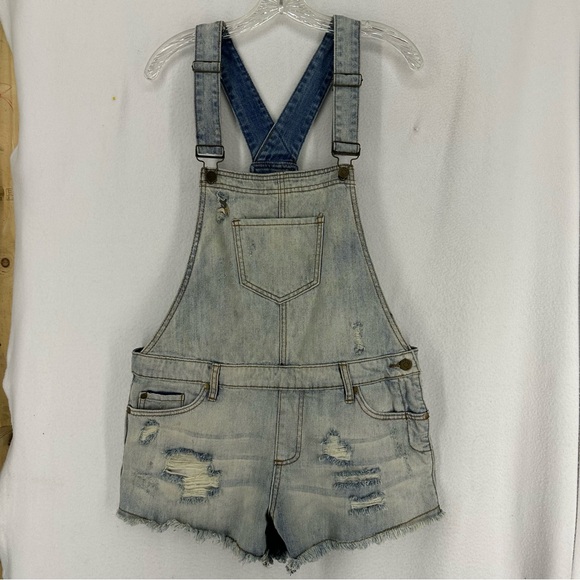 pistola Pants - Pistola Jean Overall Light Wash Shorts Womens Large Blue